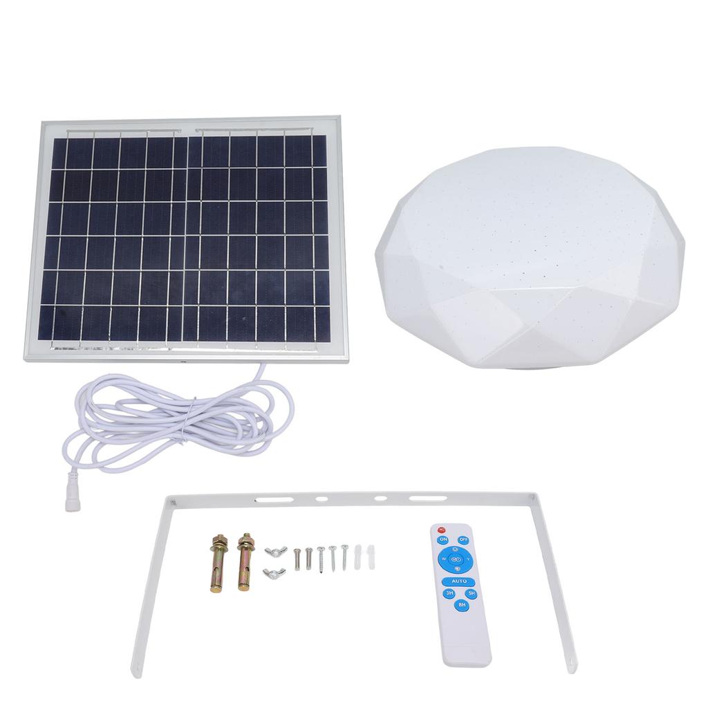3 Color Solar Ceiling Light with Remote Controller Modern Simple Solar Charging Ceiling Lamp 30W