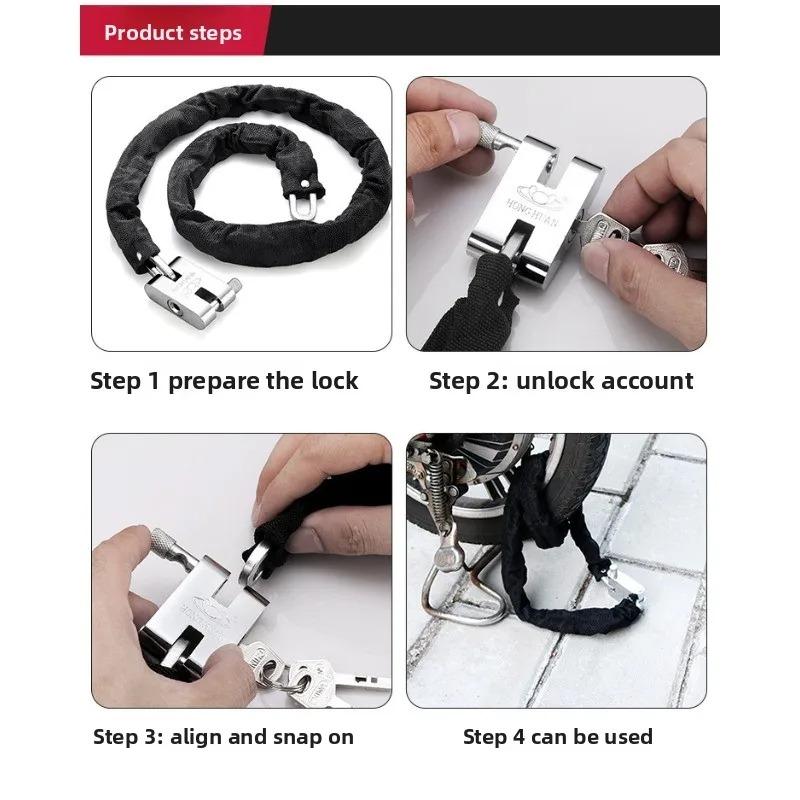 Anti Theft Bike Lock Suitable for Mountain Bikes on Highways Thickened and Hardened Lightweight Bike Chain Lock with High Safety