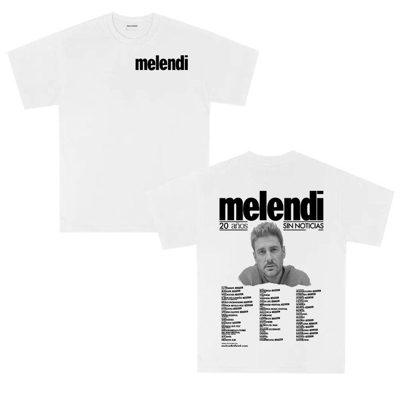Rapper Melendi Tour Album 2025 Merch T Shirts Men Casual Oversized Cotton Tshirt Vintage High Quality Print Tshirts Streetwear