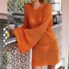 Knit Backless Beach Cover-up: European & American Style Pullover Bikini Outerwear