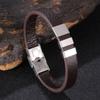 Leather Men Bracelet Charm Fine Clasp Vintage Bangles Men's Jewelry