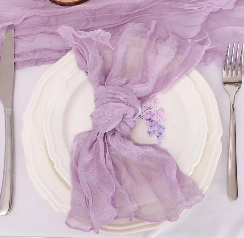 60PCS Cheesecloth Napkins Gauze Napkins Wedding Decor Baby Shower Dinner Bridal Shower Birthday Party Arches Cake Table Decor