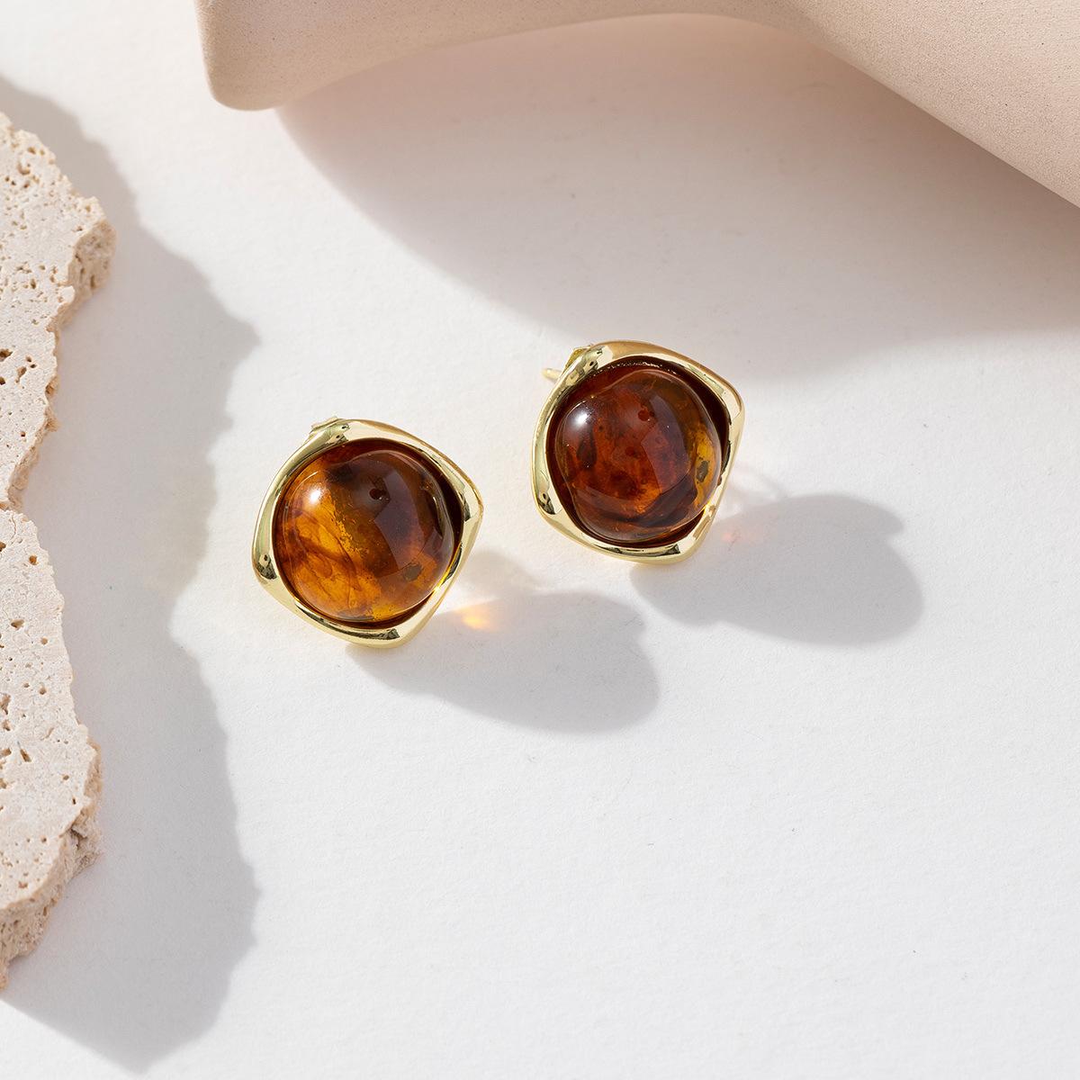 

Ретро геометрические кофейные серьги-гвоздики модные акриловые серьги для женщин ушные пряжки ювелирные изделия для вечеринок аксессуары подарки аэро