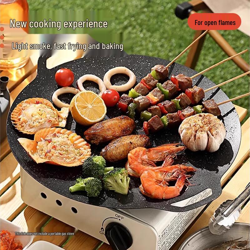 Huanle 40cm Cast Iron Griddle for Gas Stoves