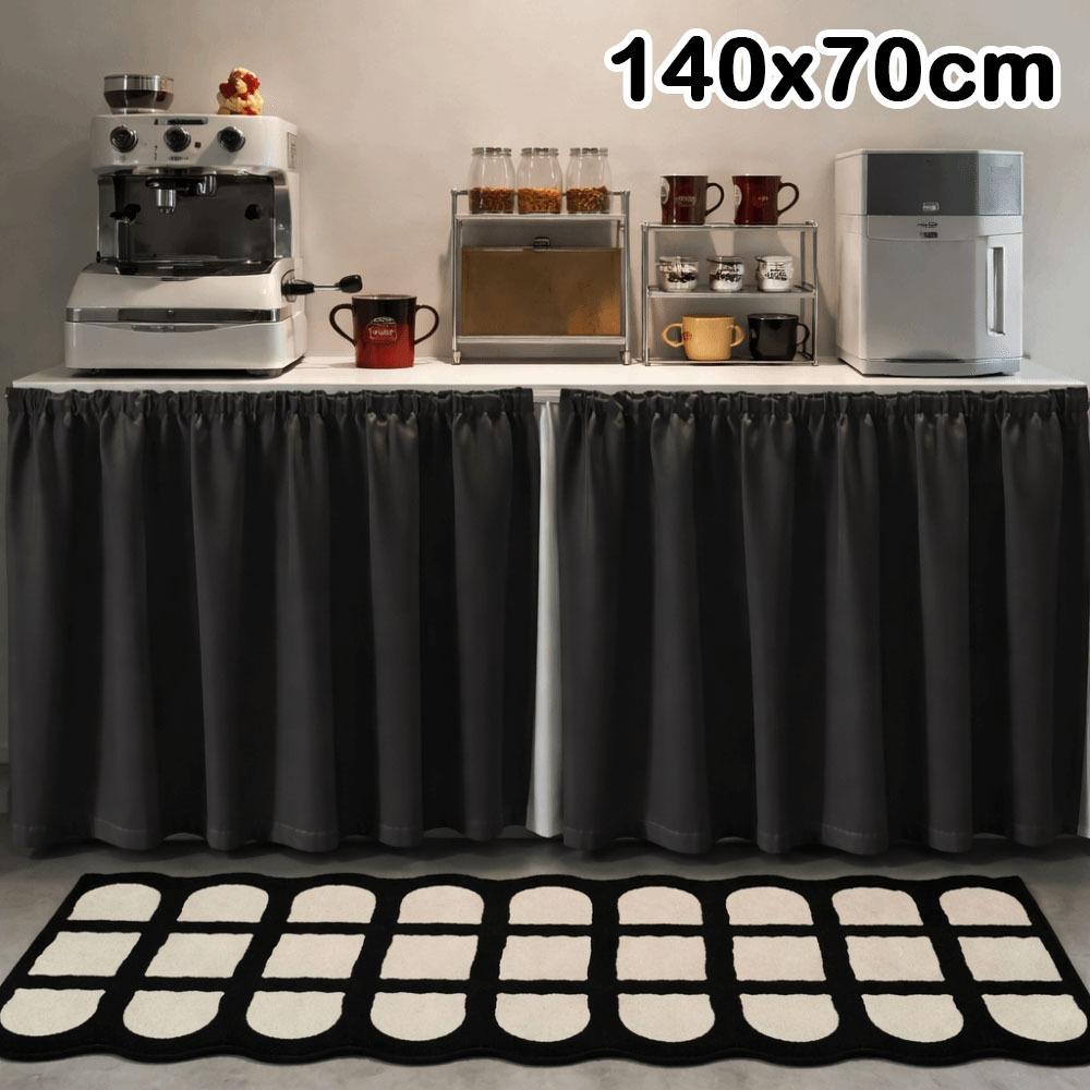New Waterproof Chiffon Curtain Thickened Scratch-resistant Kitchen Cabinet Curtain Blockout Dustproof Table Skirt Cabinet Sundry