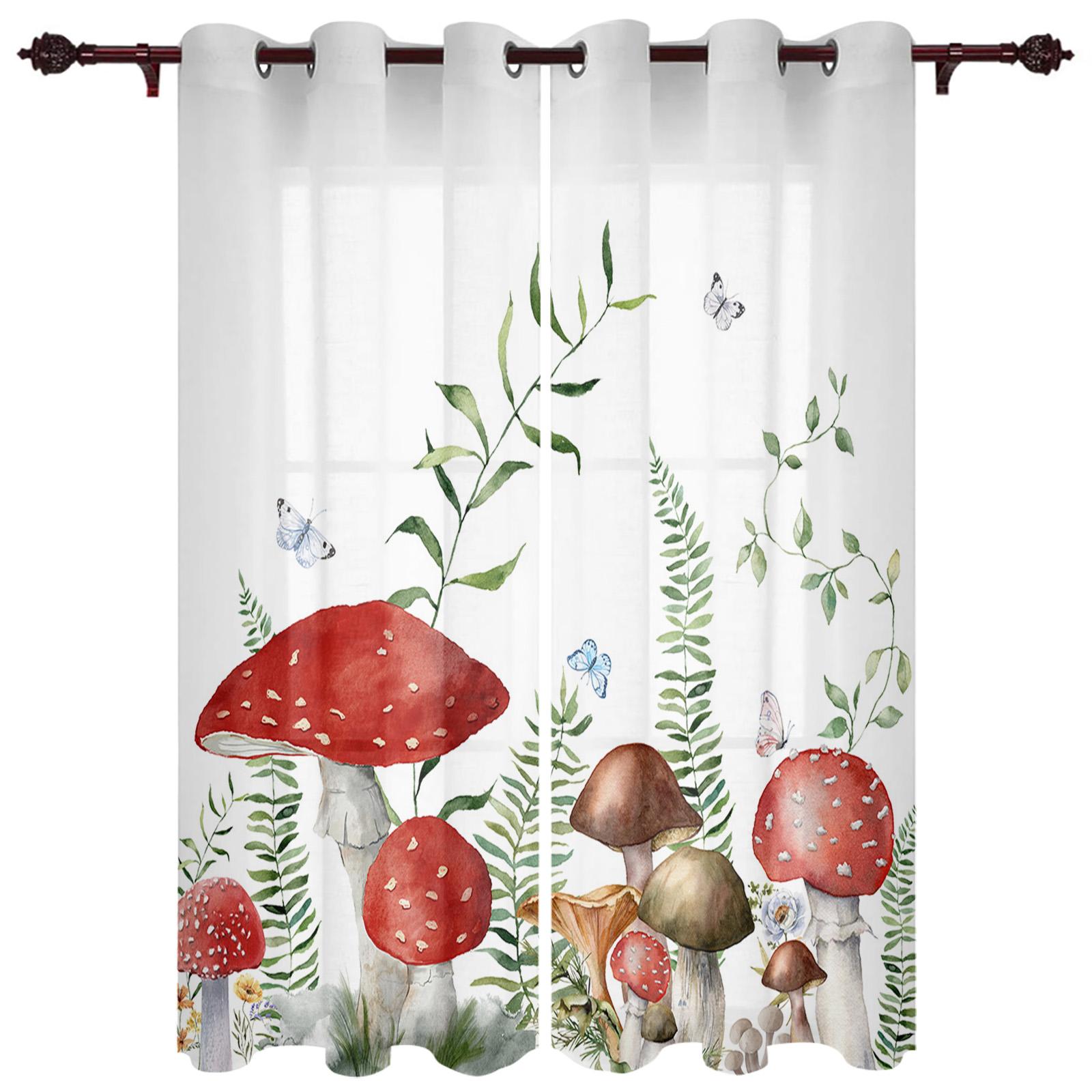 Грибное растение Винтажные современные оконные шторы для гостиной — фото 17