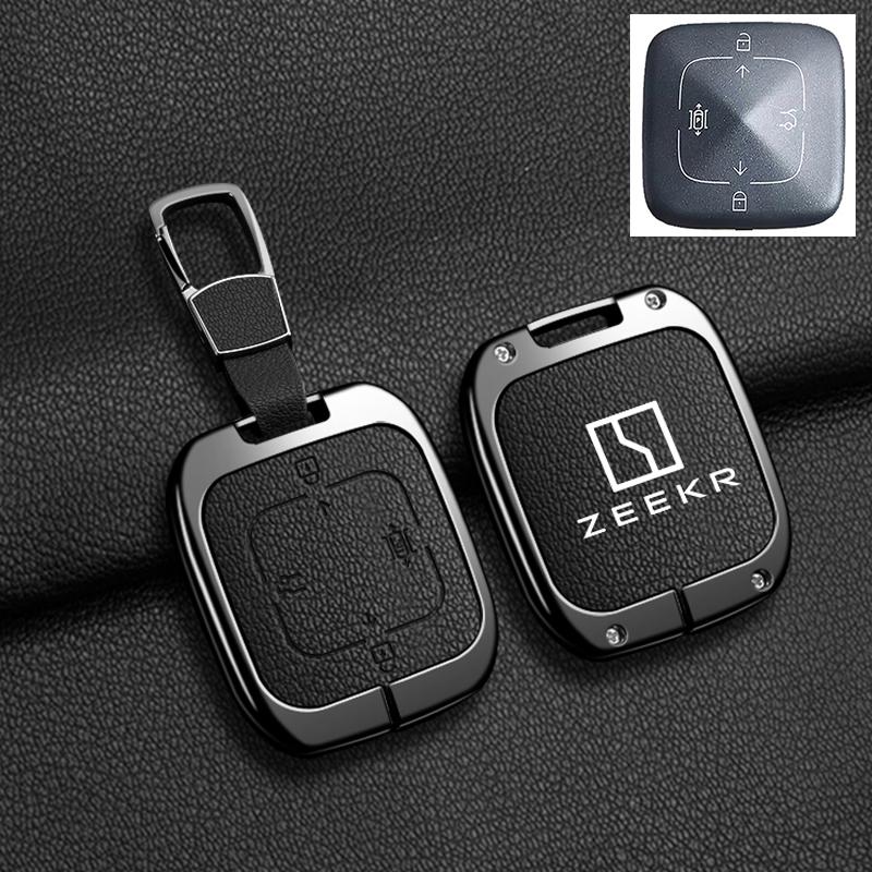 Interior Mouldings For Zeekr 7X 2024 2025 Zinc Alloy Leather Car Remote Key Case Cover Fob Protector Shell Holder Auto Keychain