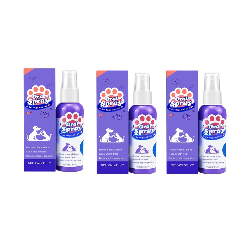30ML  Pet Oral Care Spray For Dogs & Cats - Teeth Cleaning,  Breath Eliminator & Tartar Remover