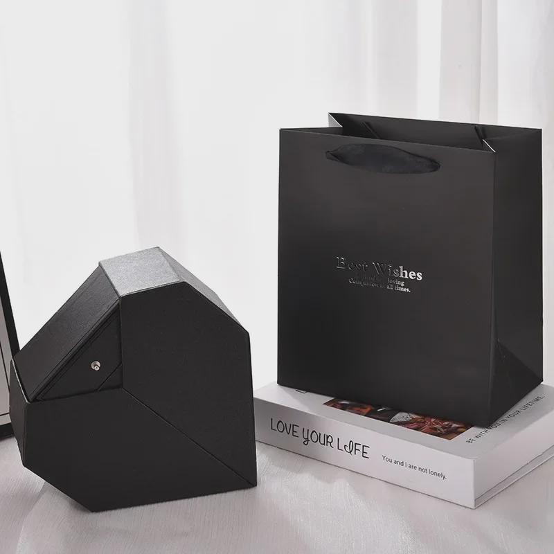 520 Valentine's Acrylic Rose Jewelry Gift Box: Eternal Flower, Lipstick, Perfume Packaging