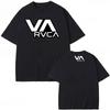 RVCA Black Tshirt Summer Print Short Sleeved Fashionable Unisexs and Womens Design Brand Tshirt Top Streetwear