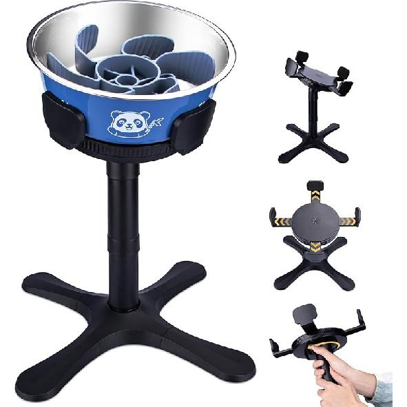 Dog Bowls Elevated Adjustable Stand, Raised Bowl with 3 Heights & Tilted Feeding Stand, Compatible with Various Bowls, for Medium & Large Breeds (1