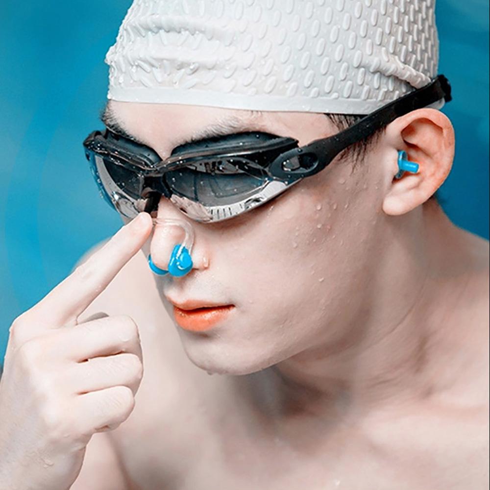 1Set 11G Soft Silicone Elastic Unisex Nose Clip Earplugs Waterproof Swimming Ear Plugs Surf Diving Pool Accessories