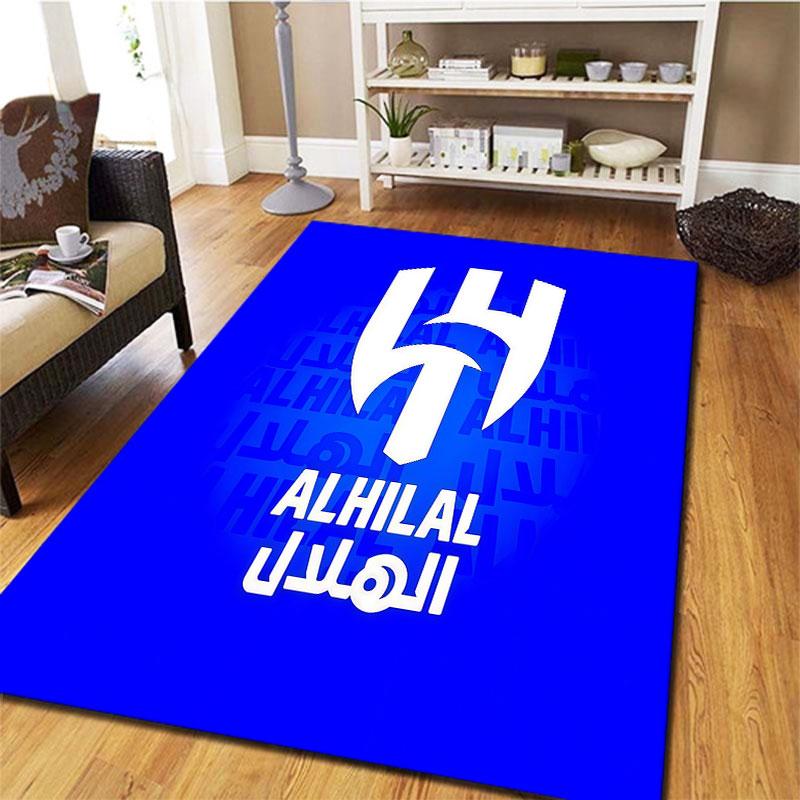 Tappeto Al-Hilal Saudi FC per Soggiorno Camera da Letto Casa Decorazione Divano, Tappetino Antiscivolo per Giochi Bambini