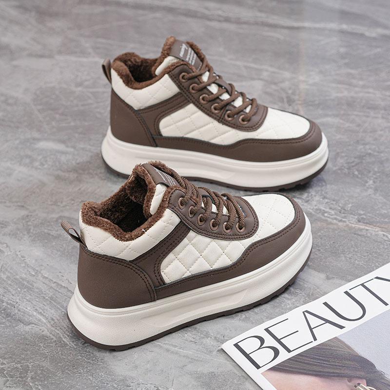 Winter new velvet dad shoes ins student height increase sports warm casual cotton shoes