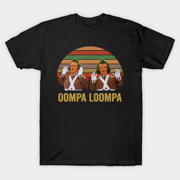 

Men Black Print T-shirt Oompa Loompa - Retro Candy Factory Workers, Willy Wonka, Chocolate Factory No-Cut Transfer Paper Print Cotton Tshirt L чорний