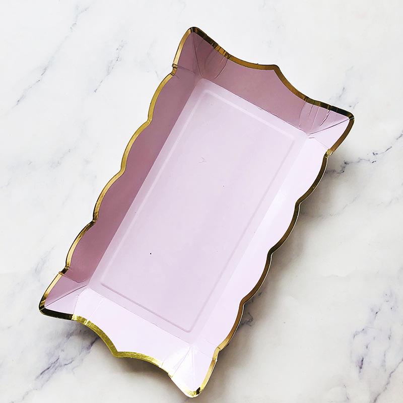 

Disposable Rectangle Paper Dessert Plates - Perfect for Fruit, Cake, Barbecue, Picnic, and Party Tableware