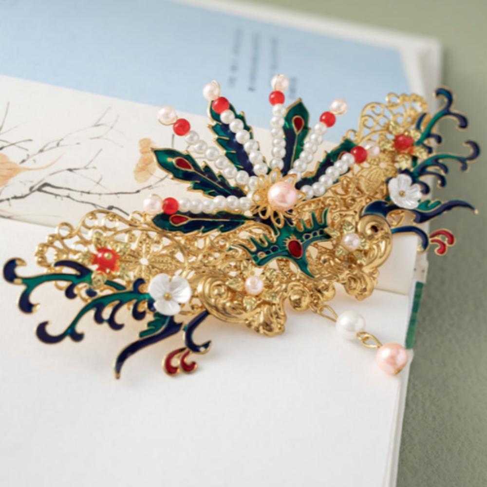 Bride Coronet Hanfu Hair Crown Retro Bridal Headwear Ancient Pearl Tassel Hairpin  Wedding Photos