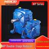 Two-Stage Vertical Motor Gearbox with Turbine Worm Gear and Output Shaft