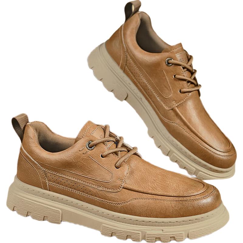 HLA Men s Retro Casual Leather Low-Top Shoes 41