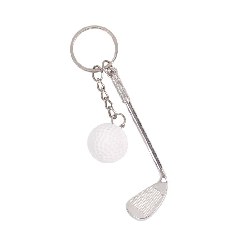 Simulation Mini Golf Ball Keychain Creative Metal Keyring Car Key Holder Bag Pendant Hanging Decoration Couple Gifts