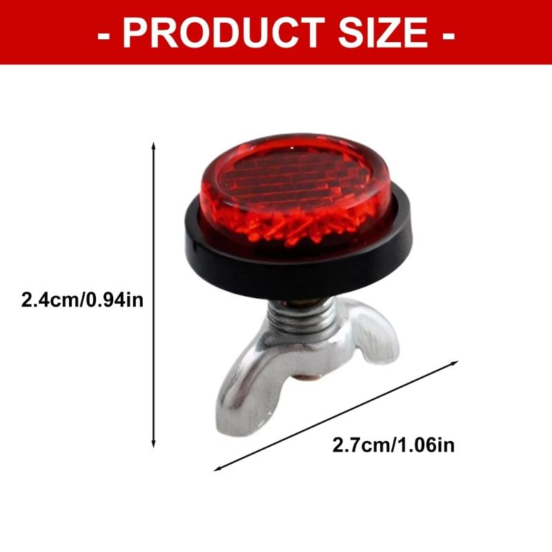 Round Reflective Motorcycle License Fasteners 4/8Pcs Plastic Metal Bolts Red Reflector For Secure Nighttime Visibility