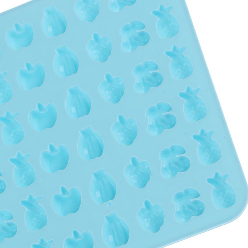 66 Holes Candy Fudge Silicone Mold Mini Chocolate Ice Cube Tray Fruit Shaped Non-Stick Soft Jelly Mold