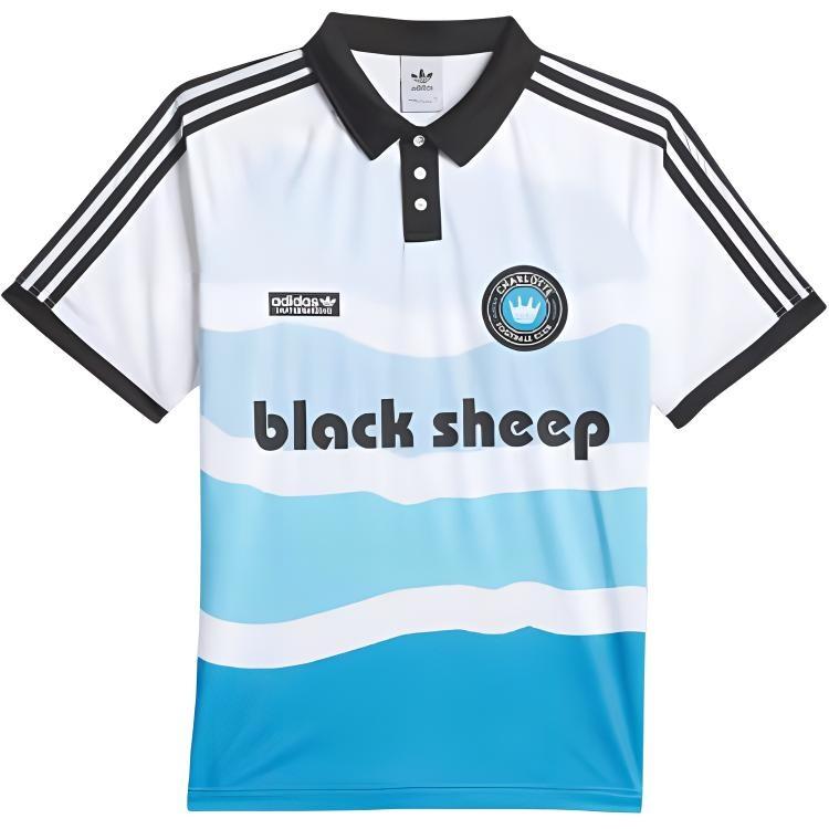 adidas CLTFC X BLACK SHEEP Polo Shirt Asia Sizing White Blue Black Men s JH3733 S