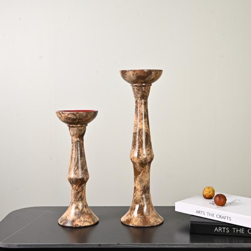 Resin Candlestick Retro Candle Holders Elegant Wedding Tables Center Candles Centerpieces Bedroom Luxury Decoration Accessorie