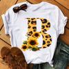 Alphabet Chrysanthemum Combination Printed T-shirt Summer Fashion Casual Women's Top Girls' Clothes Harajuku  Oversized T Shirt