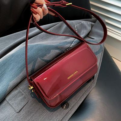 Glänzende Lackleder-Mode-Unterarmtasche Einfache leichte Luxus-Textur-Umhängetasche Damen Neue Pendler-Kleine Quadratische Tasche