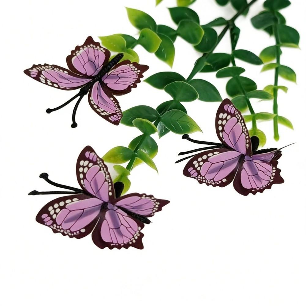 New 3D Printing Artificial Butterfly Flowers Multi-Bloom Pink Artificial Faux Plants Plastic Fake Flower Indoor Decoration