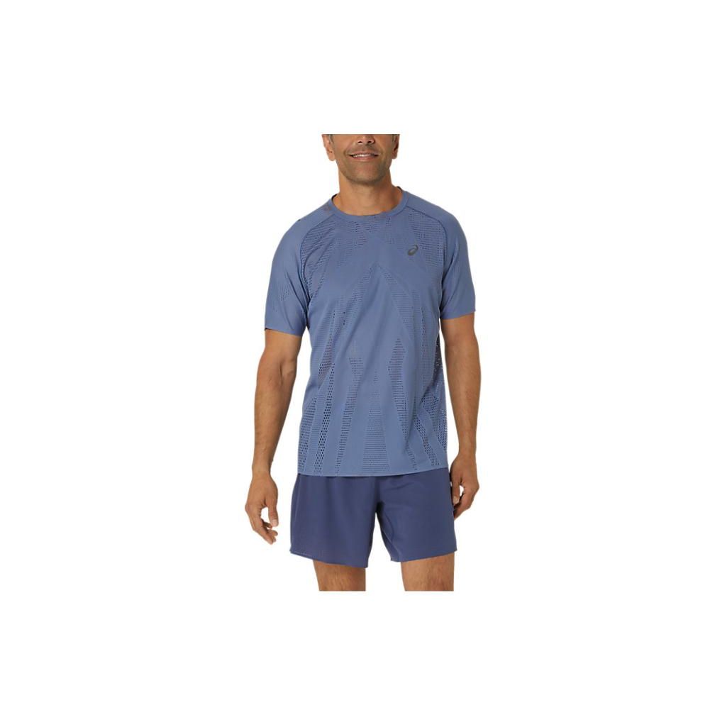 

Asics Solid Color Crew Neck Short Sleeve T-Shirt Men Tops Blue 2011C986-400