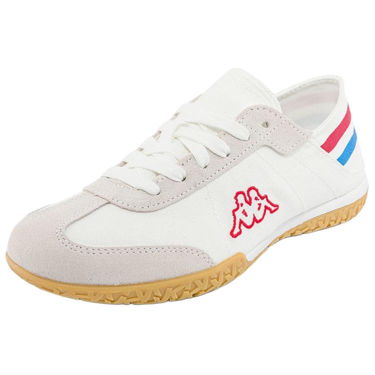 Kappa Fabric Suede Retro Running Shoes Non-Slip Wear-Resistant Low-Top Casual Shoes Unisex Sneakers White Red K0DX5BB03-012A