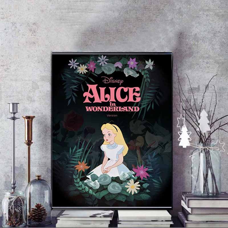 Disney Diamond Painting Alice in Wonderland Themed Illustrations 5D Diamond Painting Art Embroidery Cross Stitch Room Decoration
