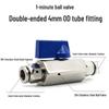 Pneumatic 304 Stainless Steel Ball Valve with Manual Male Thread Air Tube Connector