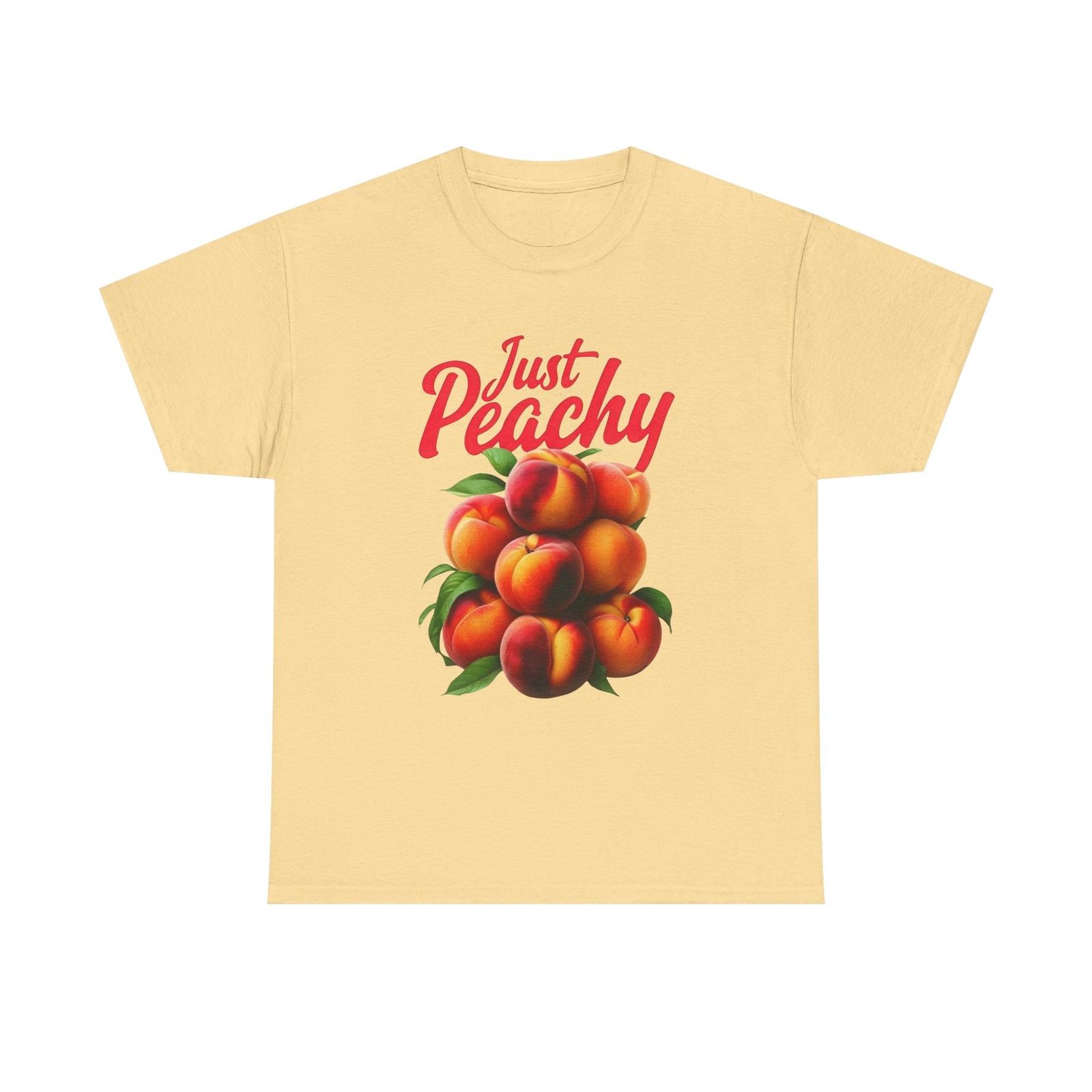 Just Peachy Georgia Peaches Unisex Heavy Cotton Tee Casual Summer Shirt Fruit M