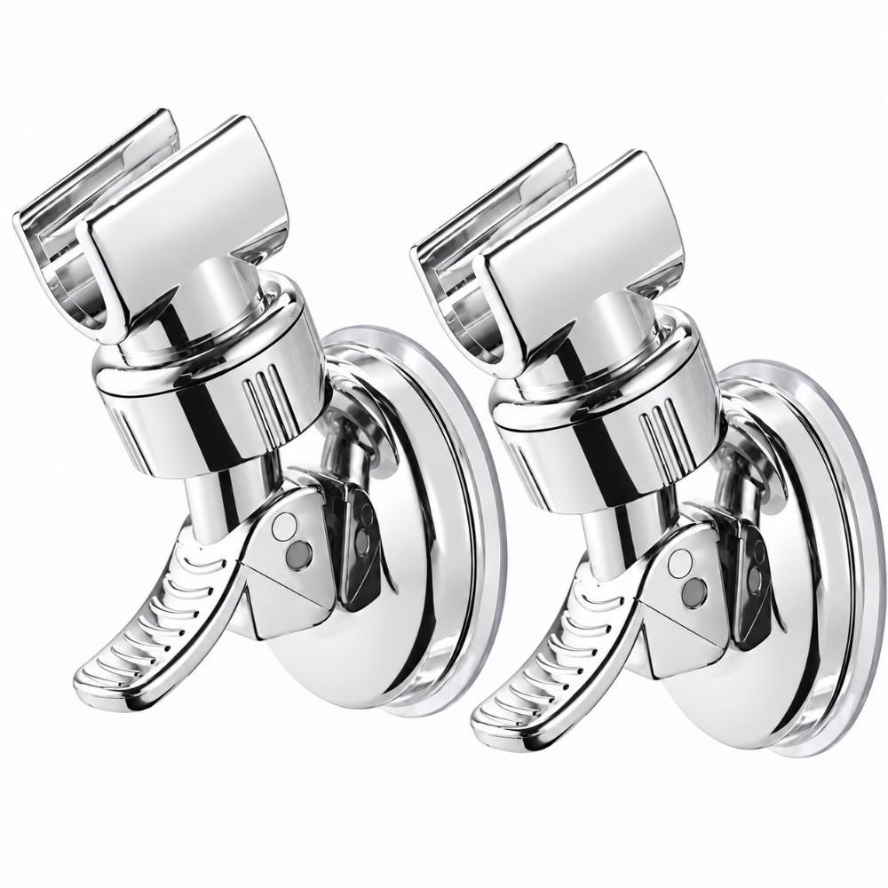 2 Pack Electroplated Shower Head Bracket with Suction Cup Sprayer Holder  Shower Room