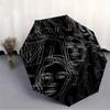 1pc Abstract Faces Automatic Open/close Folding Umbrella, Compact Portable Travel Umbrella, Perfect Birthday/Christmas, Cute Umbrella, Durab