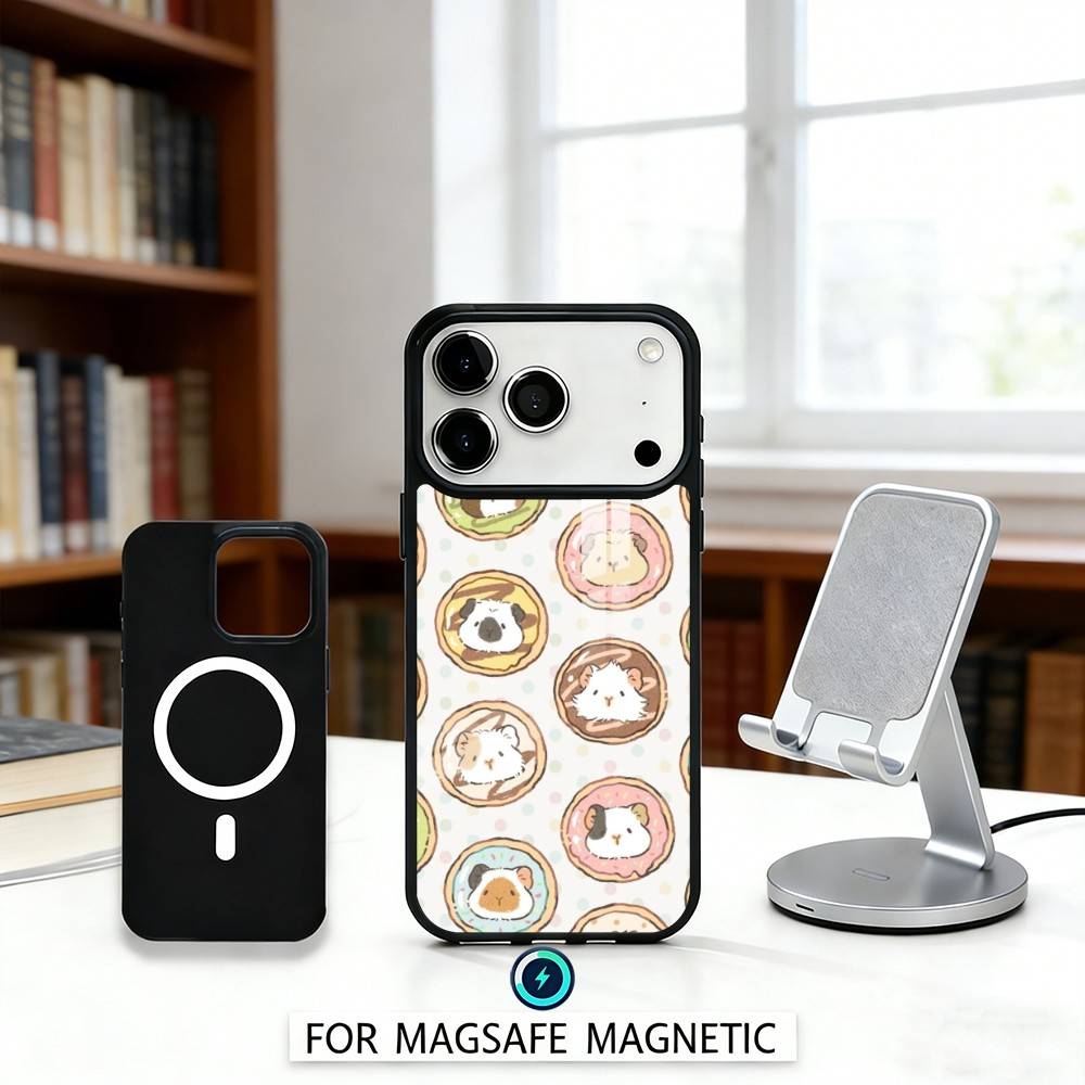 H-Healing Guinea Pig Phone Case For iPhone17,16,15,14,13,12,Pro,Max,Magnetic For Magsafe Wireless Charging