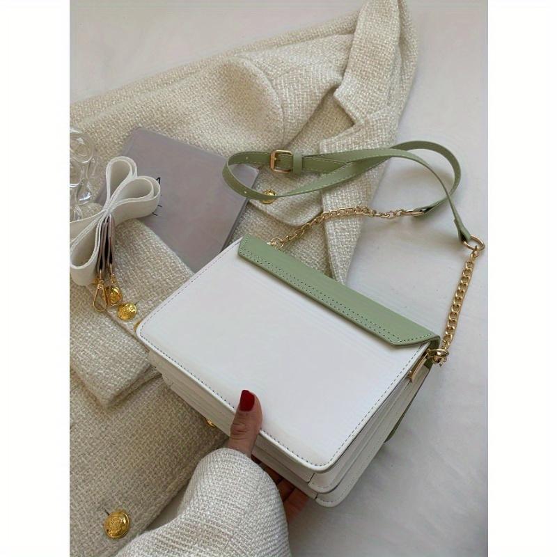 Fashionable Minimalist Color Block One Shoulder Diagonal Crossbody Bag