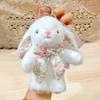 Cute Bunny Plush Keychain Kawaii Stuffed Animal Bag Charm Soft Rabbit Doll Pendant Bowknot Keyring Gift for Girls Women Backpack