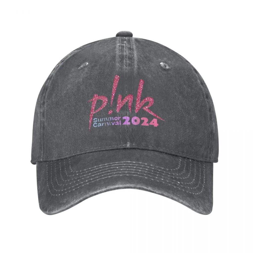 Summer Carnival Alecia Moore Baseball Cap Distressed Cotton P!NK Pink Singer 2024 Tour Headwear for Unisex Women Outdoor Caps Hat