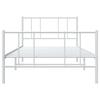 Vidaxl Metal Bed Frame with Headboard and Footboard, White, 100X190 Cm