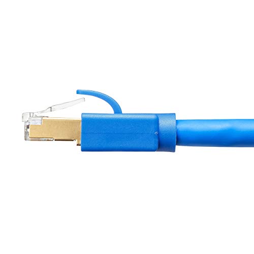 Sanwa Supply CAT8 LAN Cable (5m) 40Gbps/2000MHz RJ45 with Anti-Slip Tabs, Blue, KB-T8-05BL