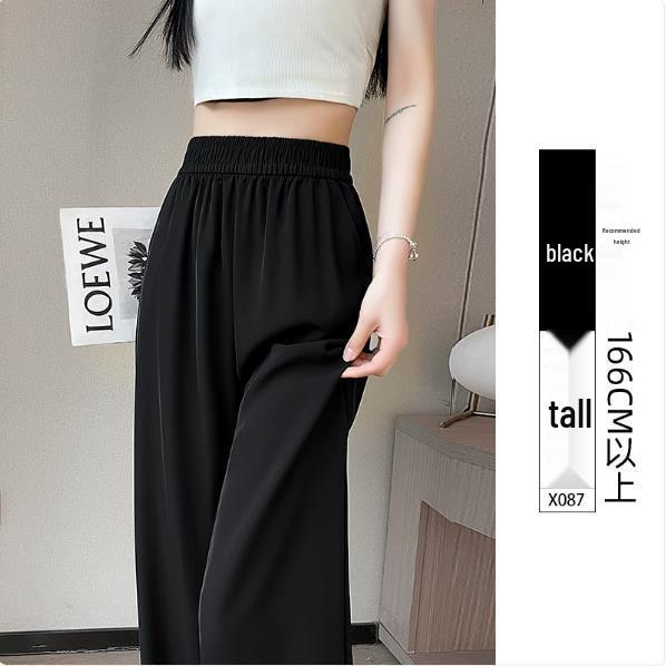 

Women s Black Wide-Leg Palazzo Pants - Spring Casual Drape for Petite Sizes L 100-115 lbs