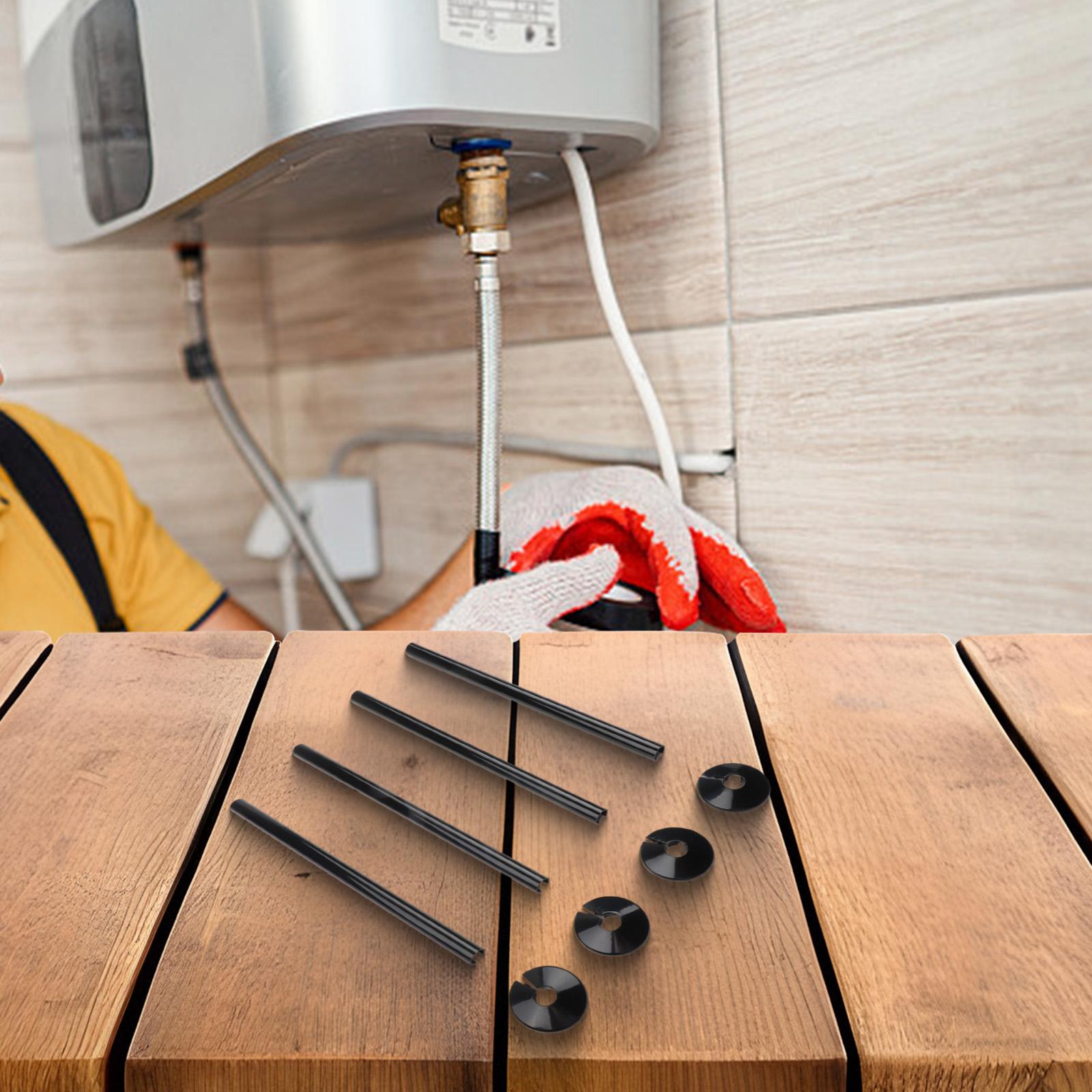 Черные накладки на трубы ПВХ накладки на трубы Декоративная накладка на трубу Легко устанавливается Эффективная защита труб для отопительных труб 15 мм X 300 мм China Mainland