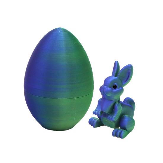 Påskhare Öra Äggprydnad med Ledad Kanin Inuti 3D-printad Rörliga Leder Kaninfigur Fidgetleksak Påskhelg Festdekoration