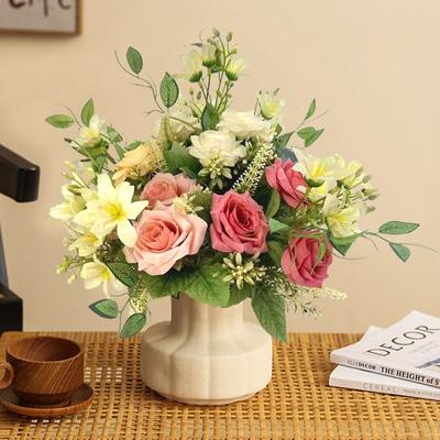 Šiaurietiška imitacinė gėlė rožė vestuvių fotografijos rekvizitai gėlių kompozicija namų dekoravimas imituotos gėlės svetainės dekoravimas amžina gėlė