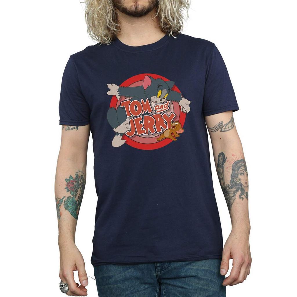 Tom and Jerry Mens Catch Cotton T-Shirt