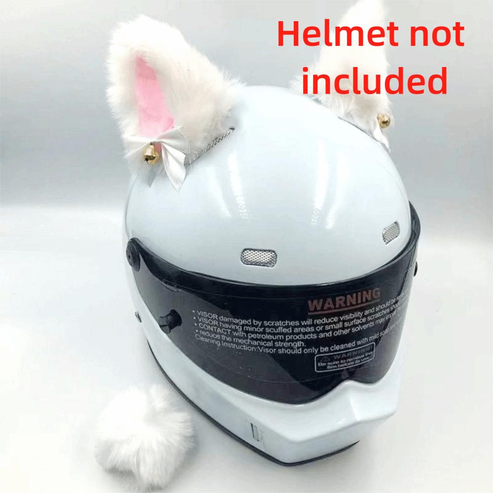 Cute Self-adhesive Motorcycle Helmet Decor Cosplay Personality Plush Cat Ears Soft Smooth Motocross Accessories